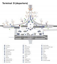 Схема терминала D аэропорта Шереметьево