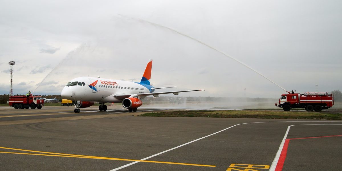 Международный аэропорт Краснодар обслужил первый рейс авиакомпании «Азимут» из Махачкалы