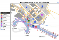 Схема здания аэропорта и расположение гейтов аэропорта Аэропорт Вена-Швехат