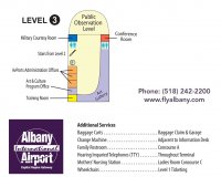 Схема терминала. Этаж 3 аэропорта Albany International Airport