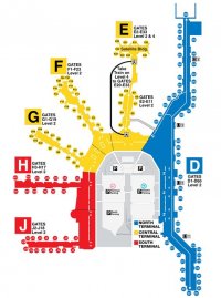 Схема терминалов аэропорта Miami International Airport