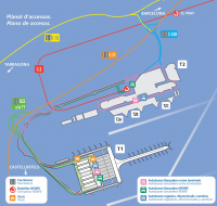 Карта территории аэропорта Барселоны аэропорта Международный аэропорт Барселоны Эль-Прат