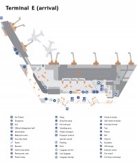 Схема терминала E, прибытие аэропорта Шереметьево